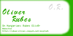 oliver rubes business card